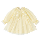 Dave&Bella Toddler Girls Vivid Yellow Chinese-style Mesh A-line Dress
