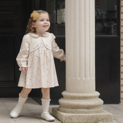 Dave&Bella Girls Autumn Cotton Floral Print A-line Princess Dress