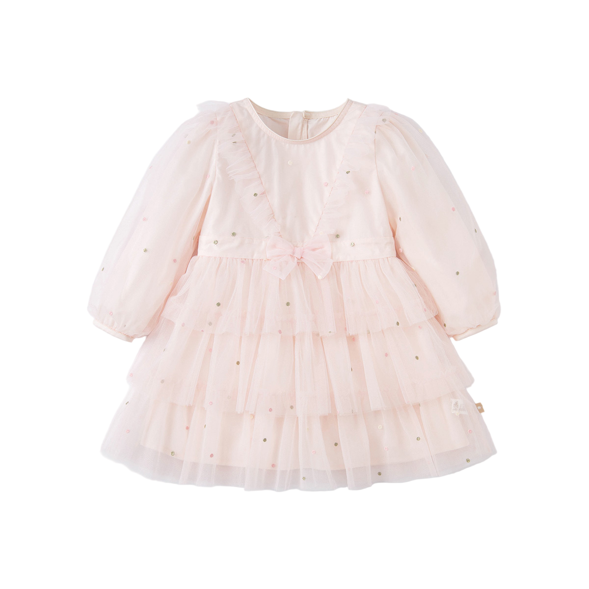Dave&Bella Toddler Girls Autumn Sweet Pink Layered Mesh Princess Dress