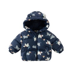 Dave&Bella Toddler Girls/Boys Winter Animal Print Windproof Outwear Hooded Down Coats