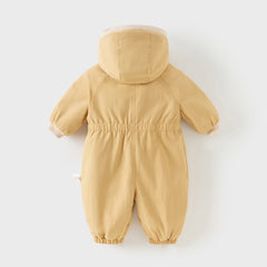 Dave&Bella Baby Girls/Boys Winter Cute Indoor Warm Hooded One-Piece Romper