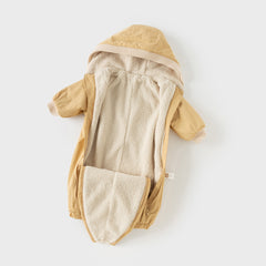 Dave&Bella Baby Girls/Boys Winter Cute Indoor Warm Hooded One-Piece Romper