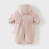 Dave&Bella Baby Girls/Boys Cute Indoor Warm Hooded One-Piece Romper