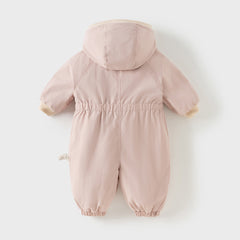 Dave&Bella Baby Girls/Boys Winter Cute Indoor Warm Hooded One-Piece Romper