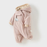 Dave&Bella Baby Girls/Boys Cute Indoor Warm Hooded One-Piece Romper