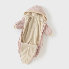 Dave&Bella Baby Girls/Boys Winter Cute Indoor Warm Hooded One-Piece Romper