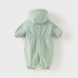 Dave&Bella Baby Girls/Boys Cute Indoor Warm Hooded One-Piece Romper