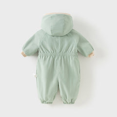 Dave&Bella Baby Girls/Boys Winter Cute Indoor Warm Hooded One-Piece Romper