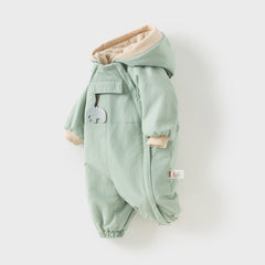 Dave&Bella Baby Girls/Boys Winter Cute Indoor Warm Hooded One-Piece Romper