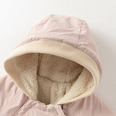 Dave&Bella Baby Girls/Boys Winter Cute Indoor Warm Hooded One-Piece Romper