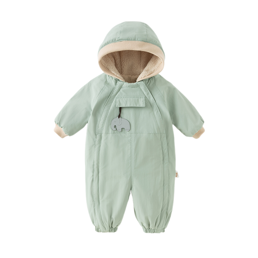 Dave&Bella Baby Girls/Boys Winter Cute Indoor Warm Hooded One-Piece Romper