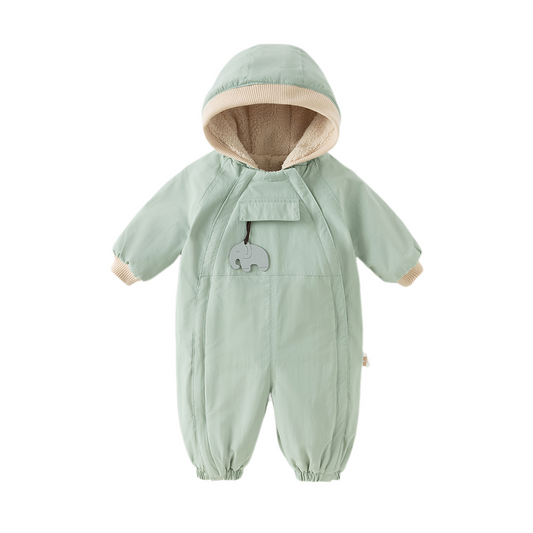 Dave&Bella Baby Girls/Boys Winter Cute Indoor Warm Hooded One-Piece Romper