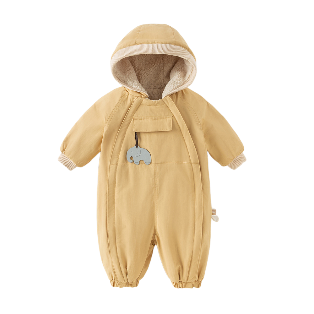 Dave&Bella Baby Girls/Boys Cute Indoor Warm Hooded One-Piece Romper