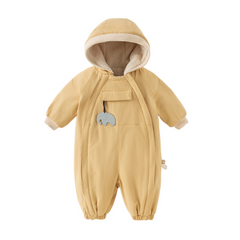 Dave&Bella Baby Girls/Boys Winter Cute Indoor Warm Hooded One-Piece Romper
