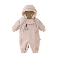 Dave&Bella Baby Girls/Boys Winter Cute Indoor Warm Hooded One-Piece Romper