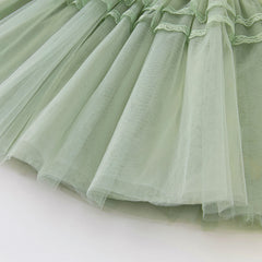 Dave&Bella Toddler Girls Grey Green Mesh A-line Princess Dress