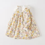 Dave&Bella Toddler Girls Smocked Sundress Cotton Playful Vintage Princess Dress
