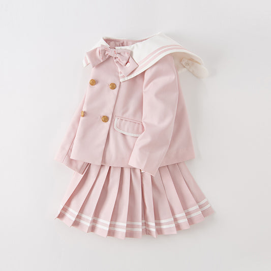 Dave&Bella Toddler Girls Spring Purple Pink Tops Short Skirts Set