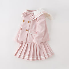 Dave&Bella Toddler Girls Spring Purple Pink Tops Short Skirts Set