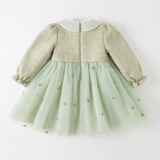 Dave&Bella Toddler Girls Delicate Grey Green A-line Party Mesh Dress