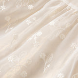 Dave&Bella Toddler Girls Beige Embroidered Craft Court Style Mesh Princess Dress (Copy)-1