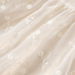 Dave&Bella Toddler Girls Autumn Beige Embroidered Craft Court Style Mesh Princess Dress