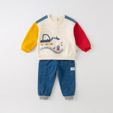 Dave&Bella Toddler Boys Apricot Pullovers Sweatshirts