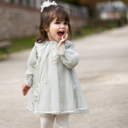Dave&Bella Baby Girls Spring Mesh Princess Dress with Coin Wallet