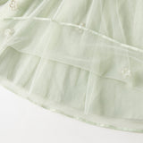 Dave&Bella Kids Girls Fresh Green Mesh Princess Dress(wallet bag)