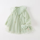Dave&Bella Kids Girls Fresh Green Mesh Princess Dress(wallet bag)