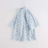 Dave&Bella Toddler Girls Blue Floral Print Chinese-style Elegance Party Dress