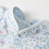 Dave&Bella Toddler Girls Blue Floral Print Chinese-style Elegance Party Dress