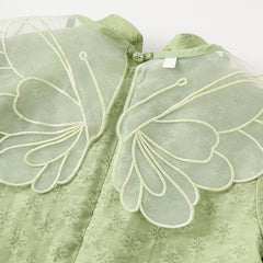 Dave&Bella Toddler Girls Autumn Classic Green Chinese Style Dress
