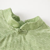 Dave&Bella Toddler Girls Classic Green Chinese-style A-line Dress