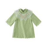 Dave&Bella Toddler Girls Classic Green Chinese-style A-line Dress