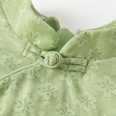 Dave&Bella Toddler Girls Autumn Classic Green Chinese Style Dress