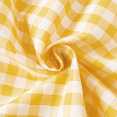 Dave&Bella Girls Summer Cotton Yellow White Plaid Doll Collar  Casual Party Dress