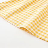 Dave&Bella Toddler Girls Summer Cotton Yellow White Plaid Doll Collar Casual Party Dress