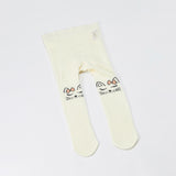Dave&Bella Toddler Girls Beige Cat Pattern Footed Tights Leggings