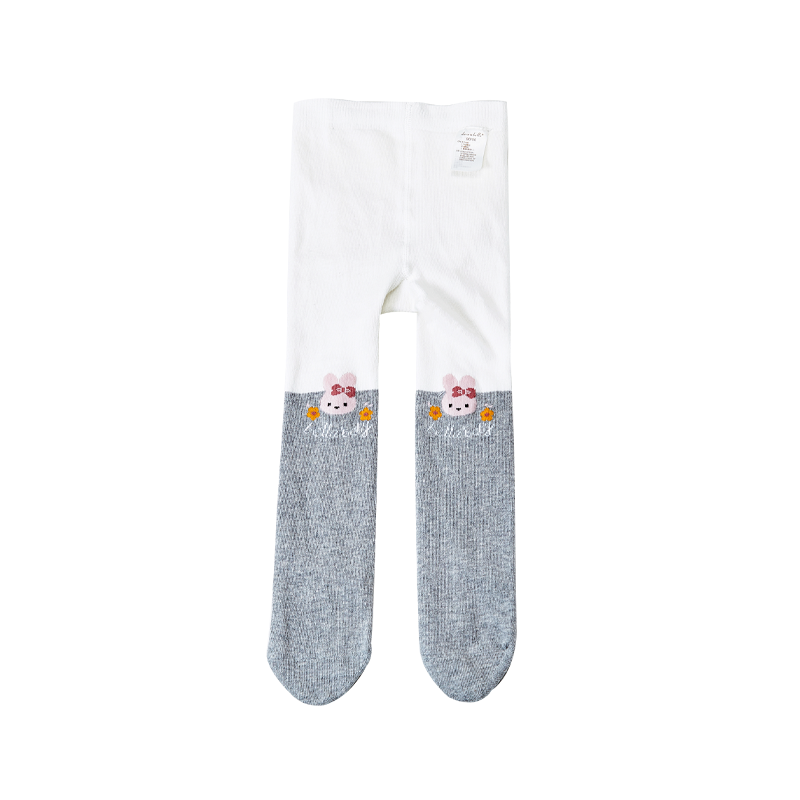 Dave&Bella Girls Autumn White Rabbit Print Footed Tights Leggings