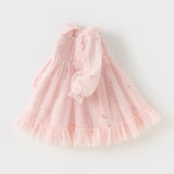 Dave&Bella Toddler Girls Adorable Light Pink Square Collar Mesh Princess Dress