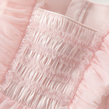 Dave&Bella Toddler Girls Adorable Light Pink Square Collar Mesh Princess Dress