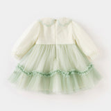 Dave&Bella Toddler Girls Classic Bamboo Green Chinese-style Fashion A-line Mesh Dress