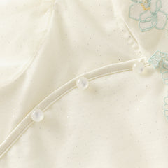 Dave&Bella Toddler Girls Classic Bamboo Green Chinese-style Fashion A-line Mesh Dress