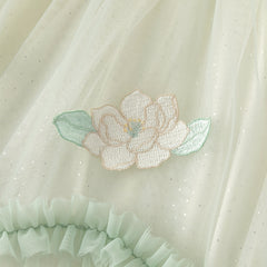 Dave&Bella Toddler Girls Classic Bamboo Green Chinese-style Fashion A-line Mesh Dress