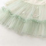 Dave&Bella Toddler Girls Classic Bamboo Green Chinese-style Fashion A-line Mesh Dress
