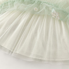 Dave&Bella Toddler Girls Classic Bamboo Green Chinese-style Fashion A-line Mesh Dress