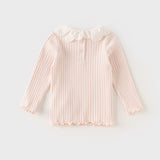 Dave&Bella Toddler Girls Sweet Light Pink/White Cotton T-Shirts