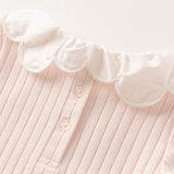 Dave&Bella Toddler Girls Sweet Light Pink/White Cotton T-Shirts