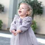 Dave&Bella Toddler Girls Adorable Flower Embroidered Mesh Princess Dresses